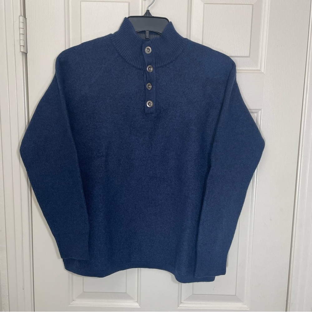 Smartwool Lathrop Wool Pullover Button Sweater Bl… - image 2